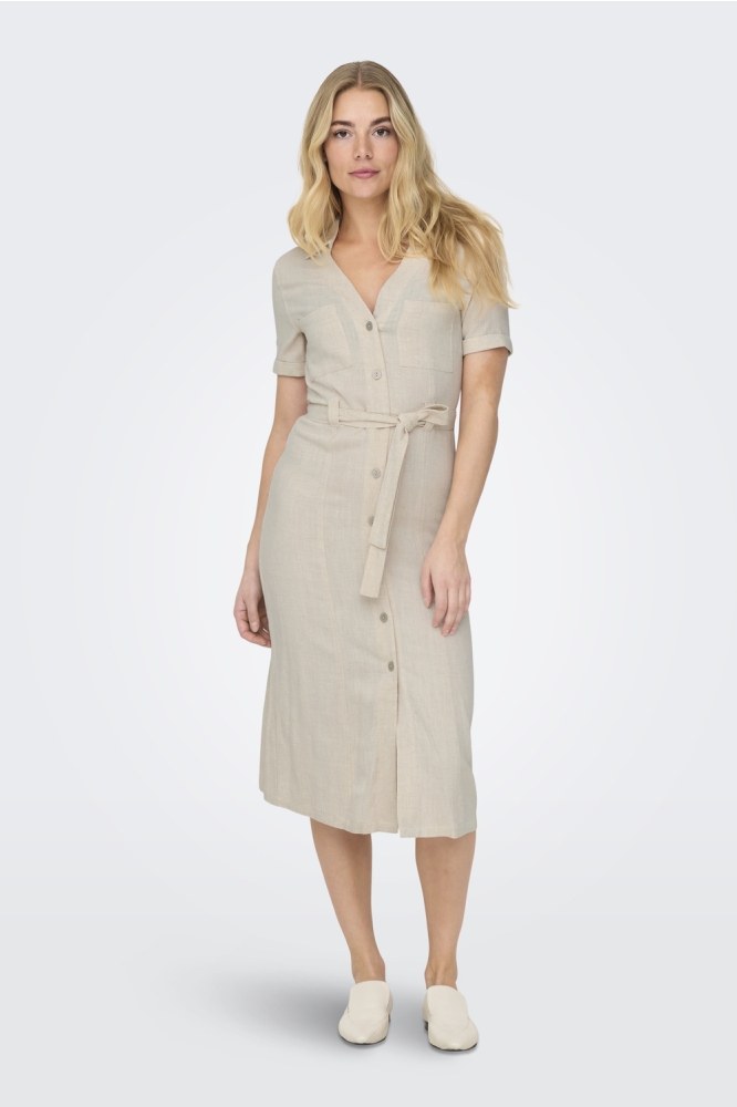 ONLSIESTA SS LINEN BL SHIRT DRESS P 15347210 Moonbeam